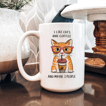 Orange Tabby Cat Mug – Funny Cat Coffee Mug | Ceramic Microwave Safe Cup Joyful Moose