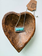 Western Semi Stone Bar Necklace - with Rhinestone edge Wild Cactus Boutique