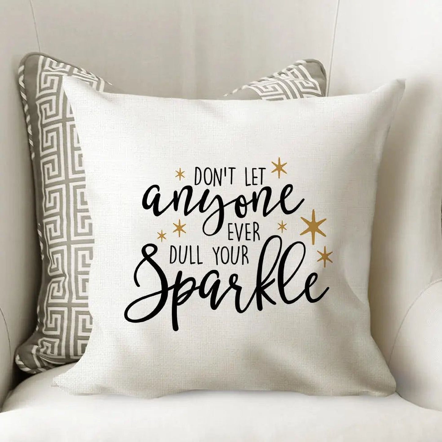 Throw Pillow Gift - Motivational Pillow Cover With Black & Gold Quote, Twill Canvas Joyful Moose