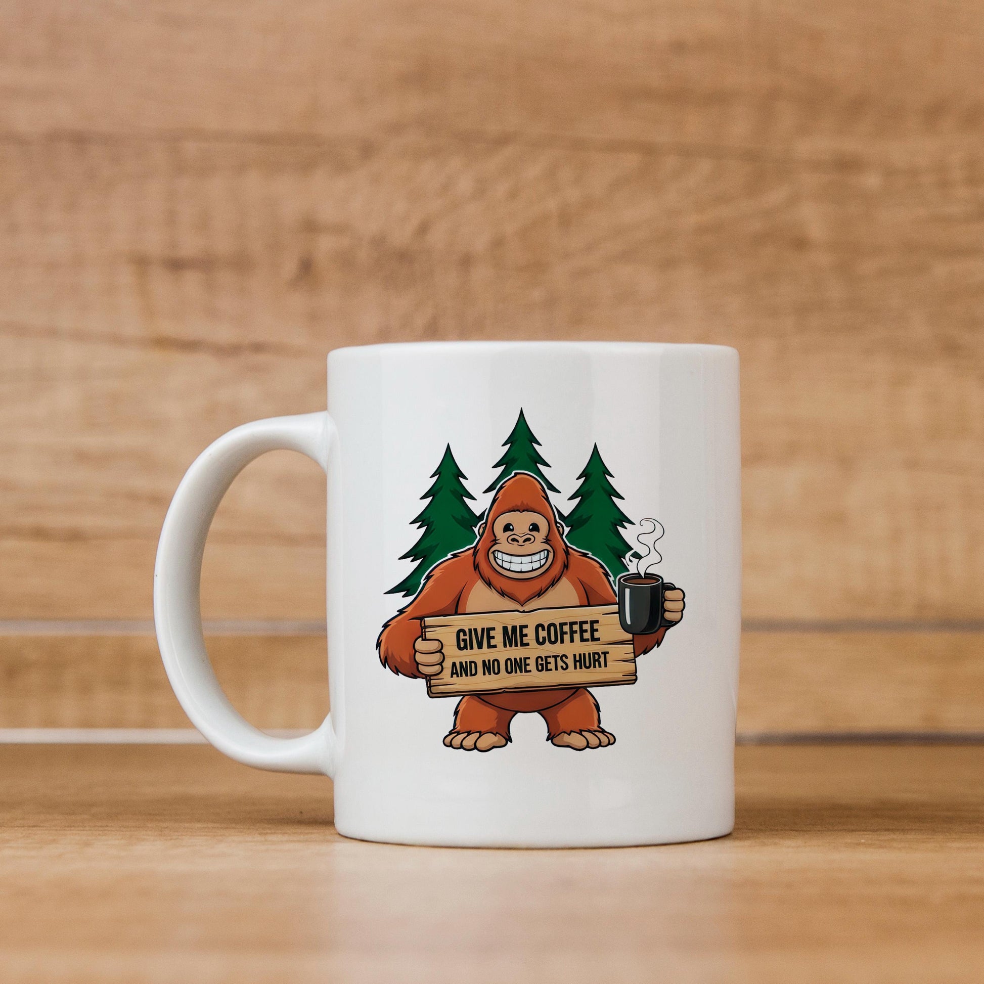 Funny Bigfoot Coffee Mug – Camping Humor Mug With Humorous Coffee Quote Joyful Moose