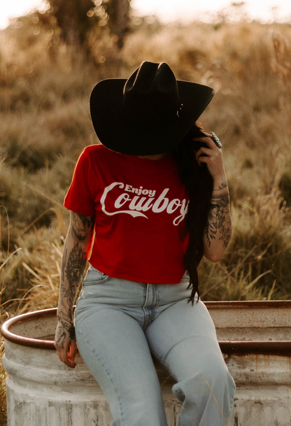 Enjoy Cowboy Crop Top Wild Cactus Boutique
