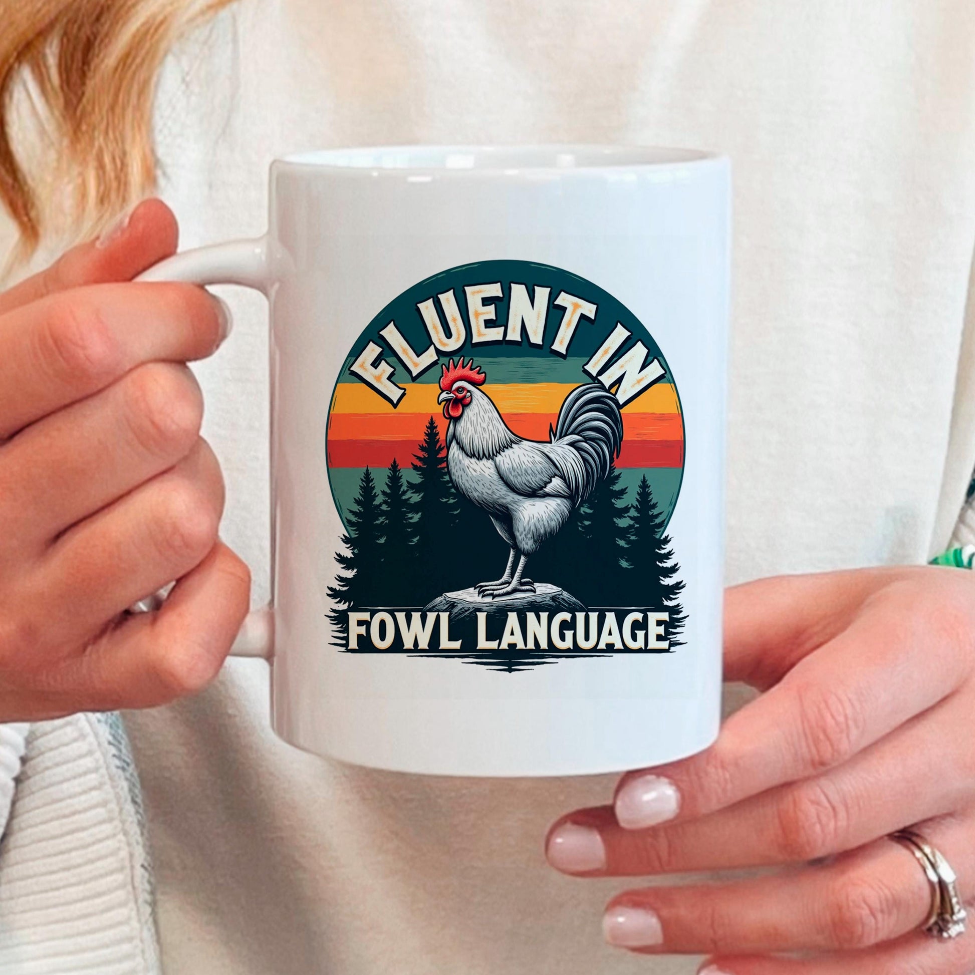 Funny Chicken Coffee Cup - Farm Humor Mug With Rooster Design | Ceramic, Dishwasher Safe Joyful Moose