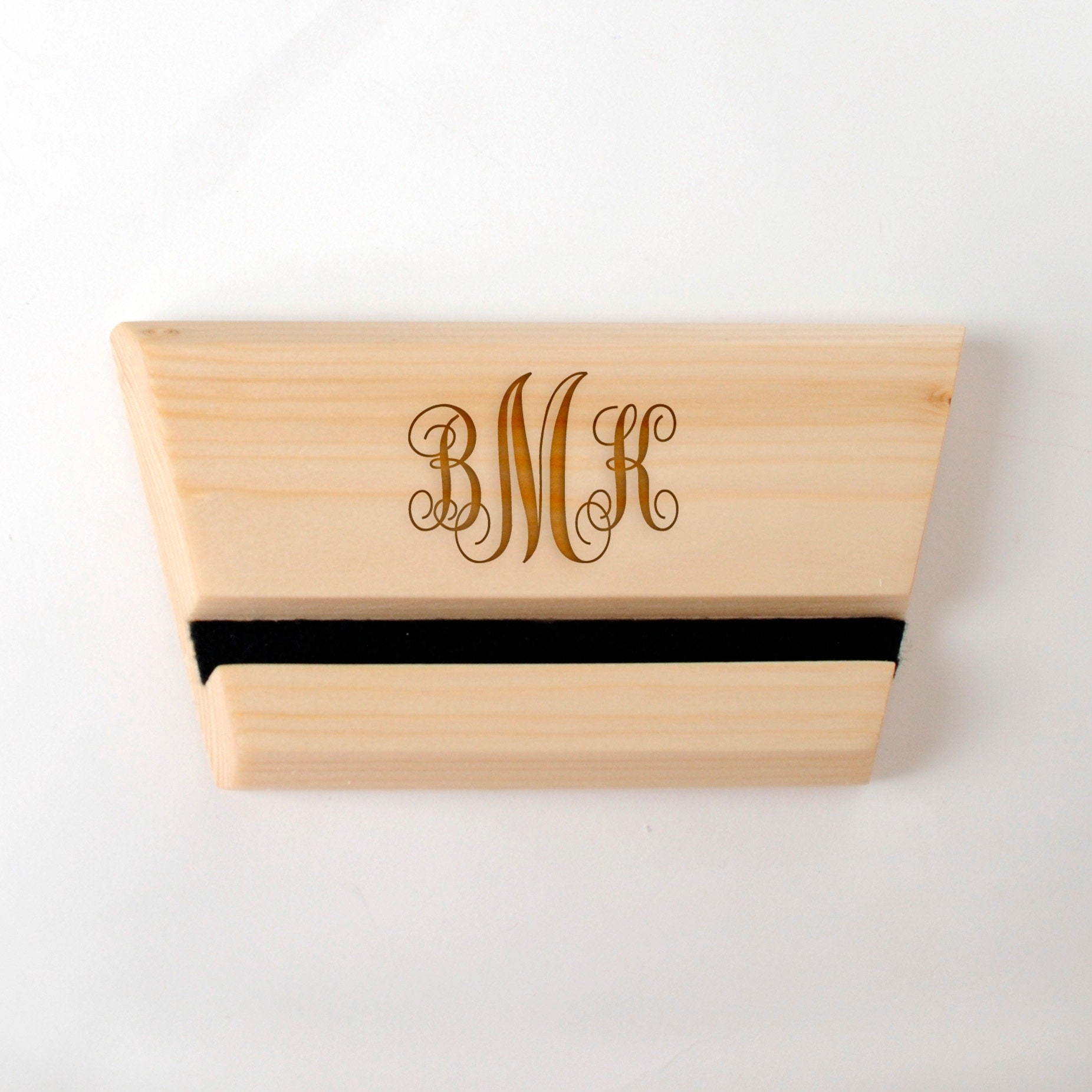 Wood iPad Stand - Custom Monogram Engraved Tablet Holder & Charging Station Dock Joyful Moose