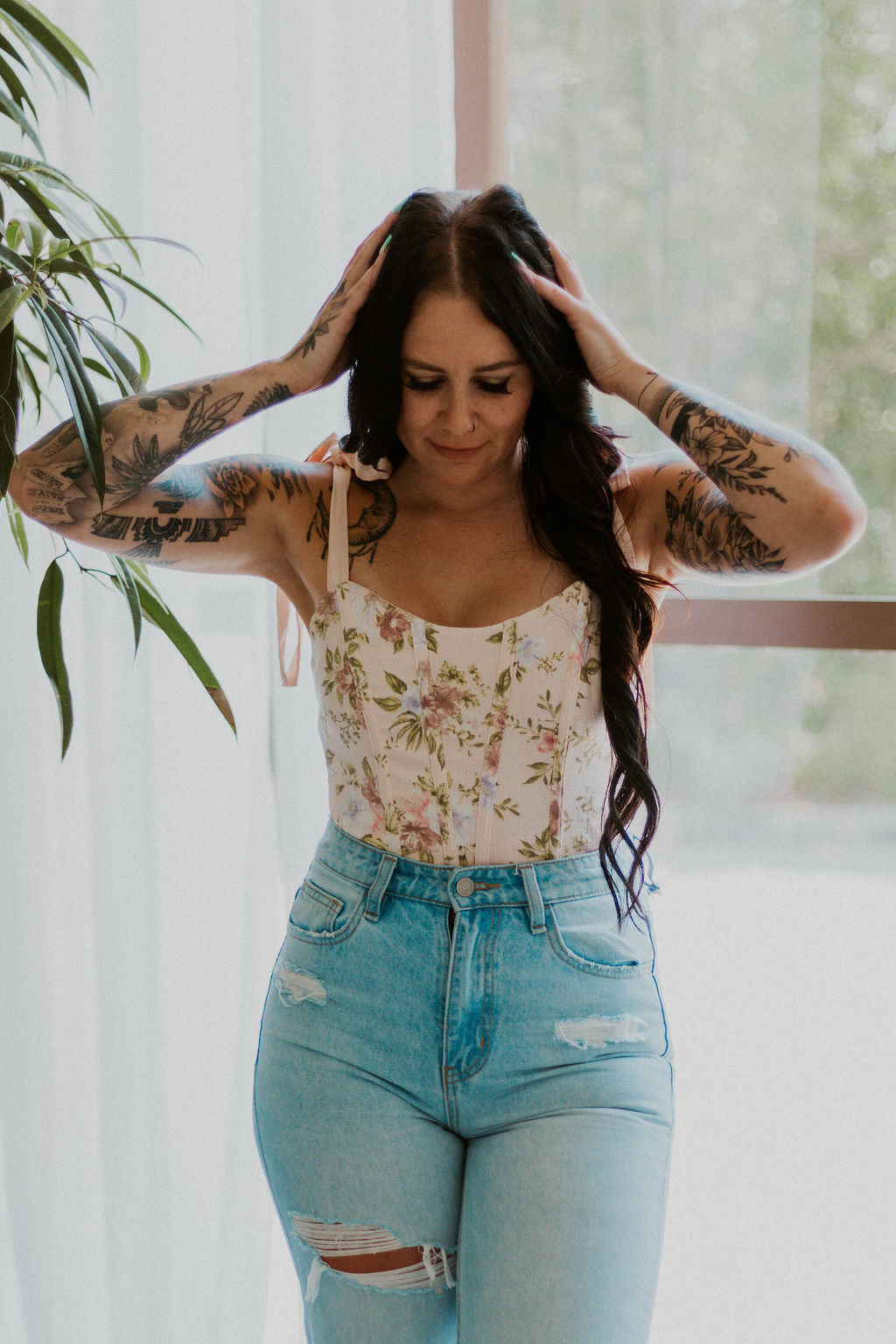 Isabella's Floral Corset Crop Top Wild Cactus Boutique