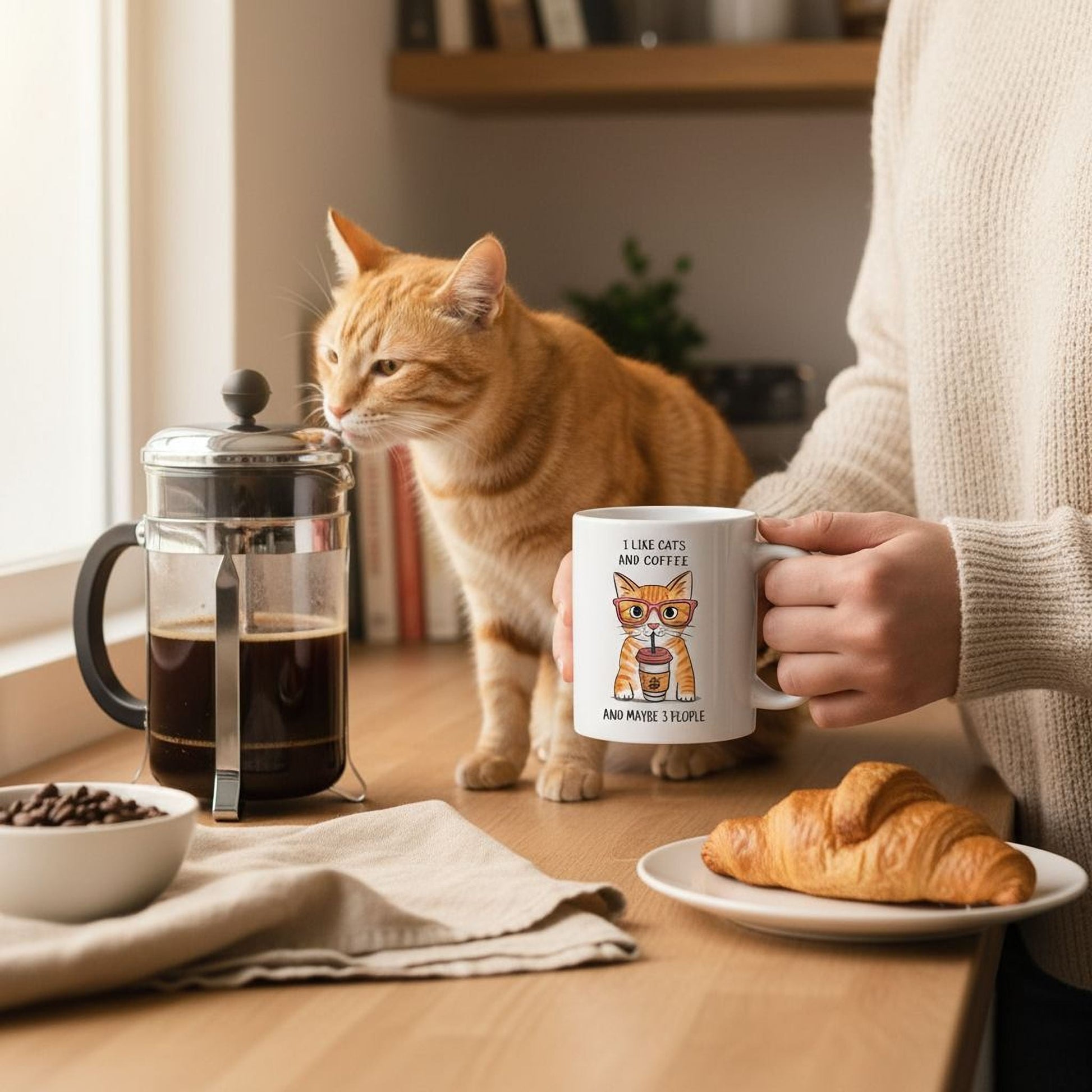 Orange Tabby Cat Mug – Funny Cat Coffee Mug | Ceramic Microwave Safe Cup Joyful Moose