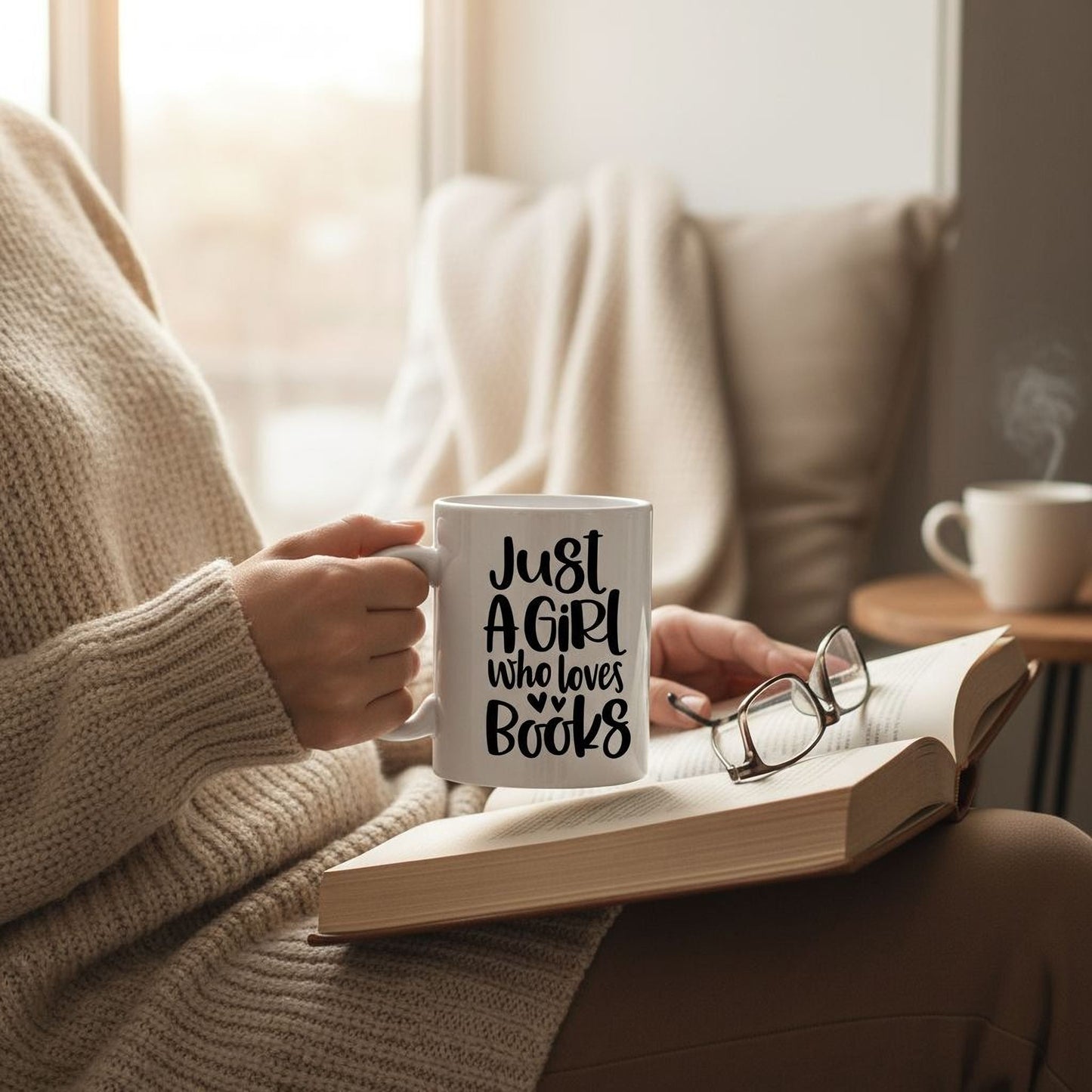 Book Lover Mug, Just a Girl who loves books coffee mug, Gift for Reader, bookish mug, Book Gifts for women Joyful Moose