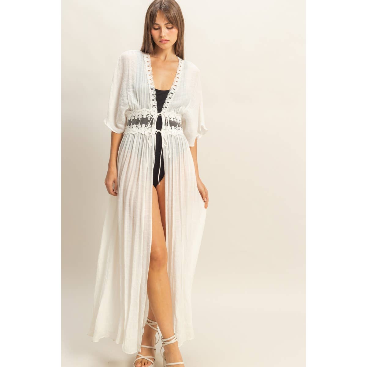 Boho Breeze Lace Long Duster Wild Cactus Boutique