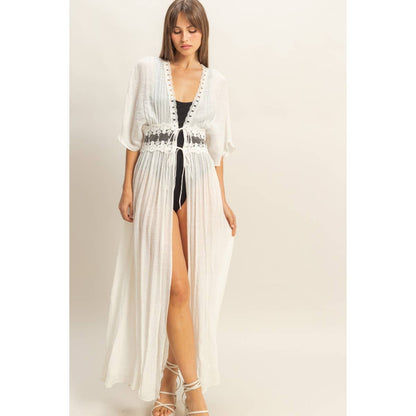 Boho Breeze Lace Long Duster Wild Cactus Boutique
