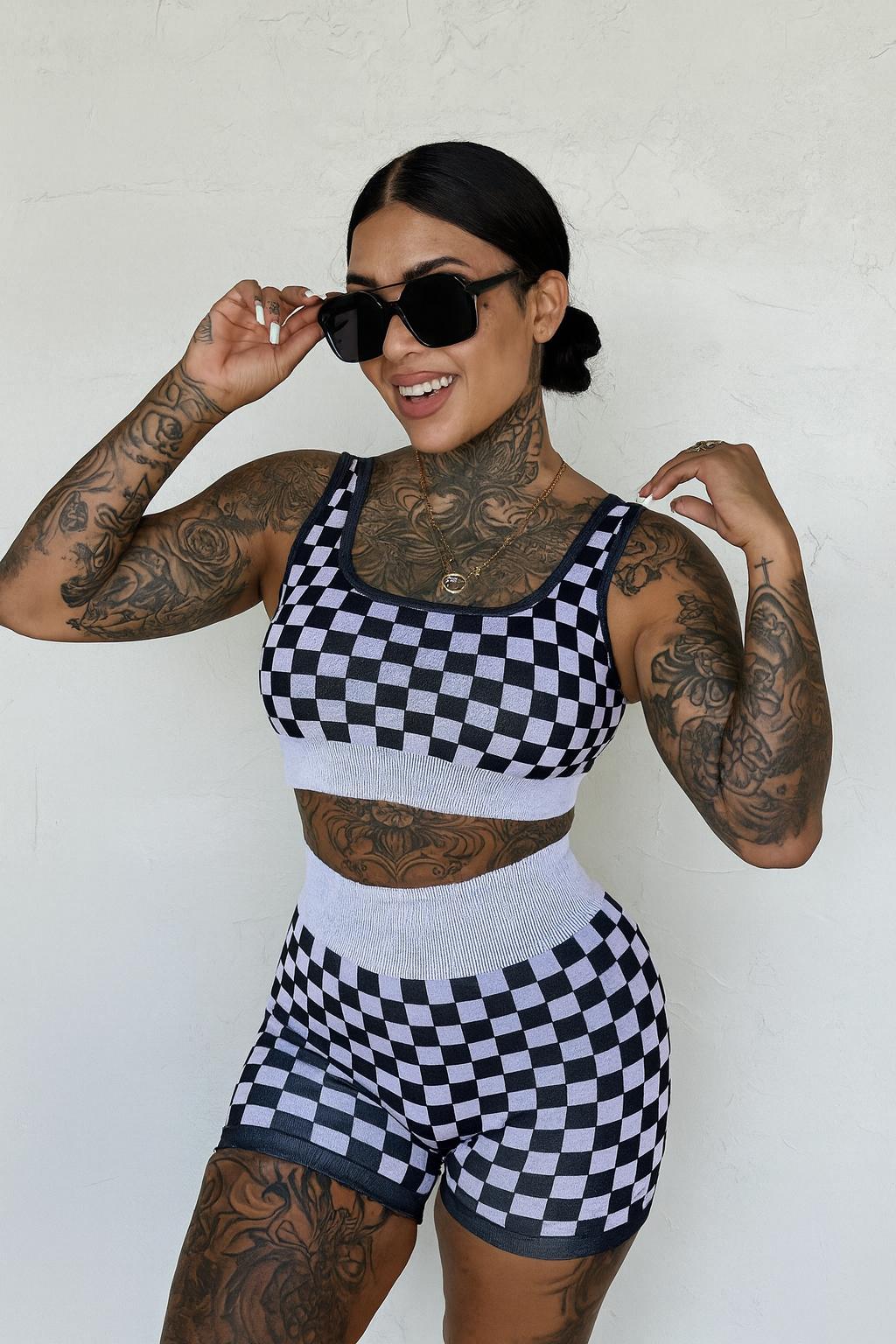 Checkered Gym Set Wild Cactus Boutique