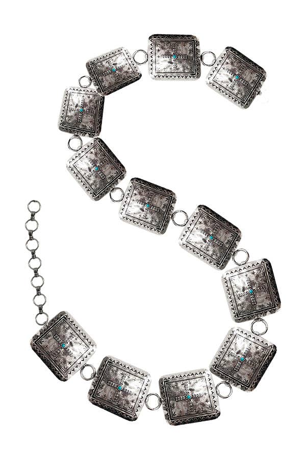 Western Metal Concho Chain Belt Wild Cactus Boutique