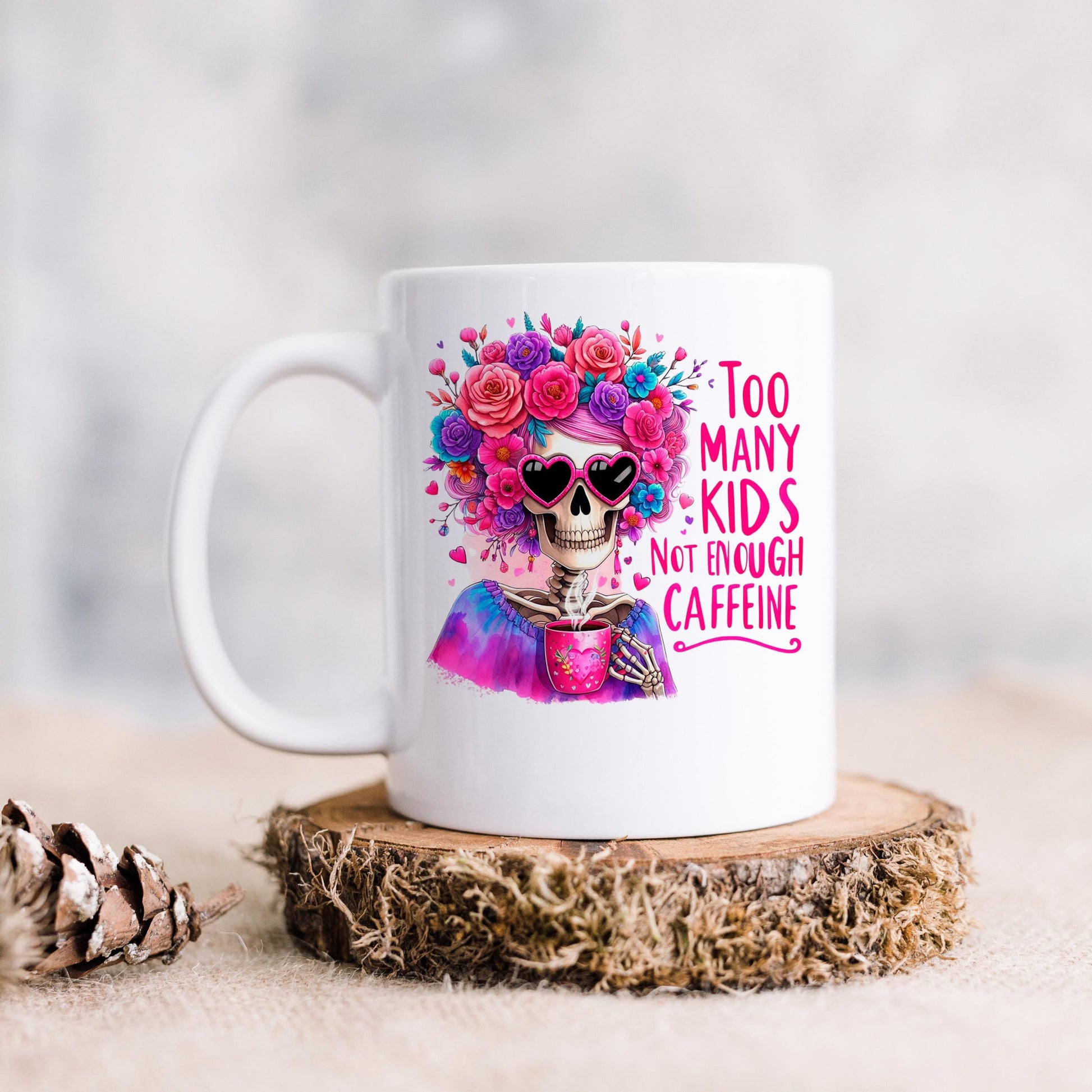 Funny Coffee Mug – Colorful Ceramic Tea Cup with Vibrant Floral Crown Design Joyful Moose