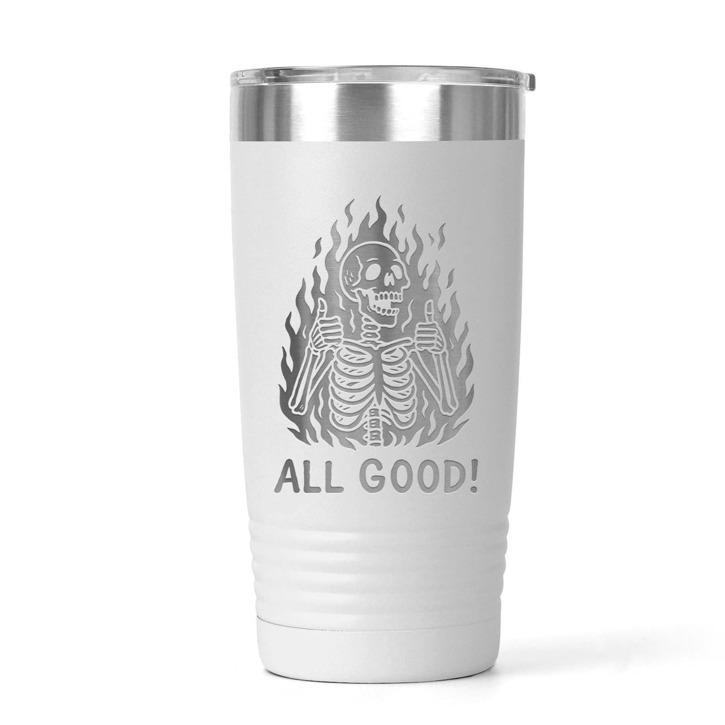 Insulated Travel Mug – Double Wall Tumbler with Funny Skeleton Gift, Spill Proof Joyful Moose