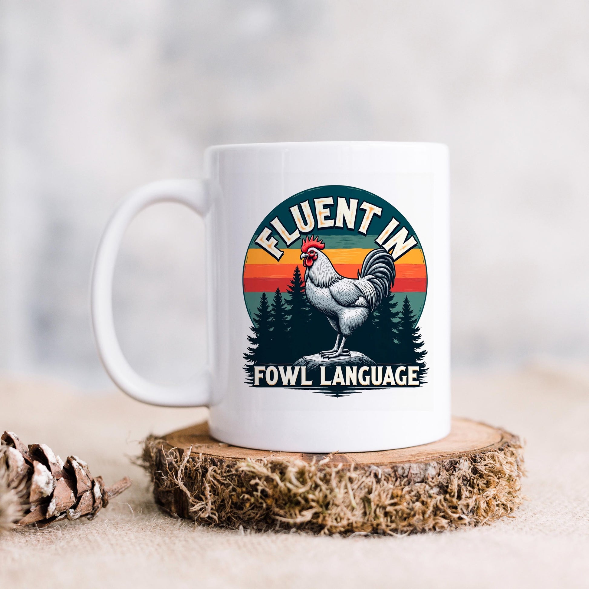 Funny Chicken Coffee Cup - Farm Humor Mug With Rooster Design | Ceramic, Dishwasher Safe Joyful Moose