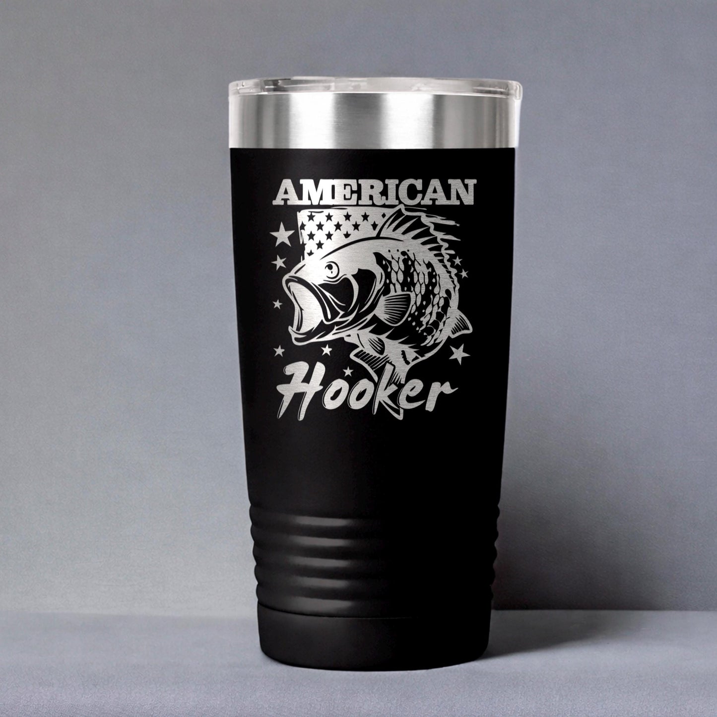 Funny Fishing Tumbler | Insulated Stainless Steel Coffee Mug With Spill Resistant Lid Joyful Moose