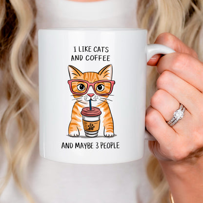 Orange Tabby Cat Mug – Funny Cat Coffee Mug | Ceramic Microwave Safe Cup Joyful Moose