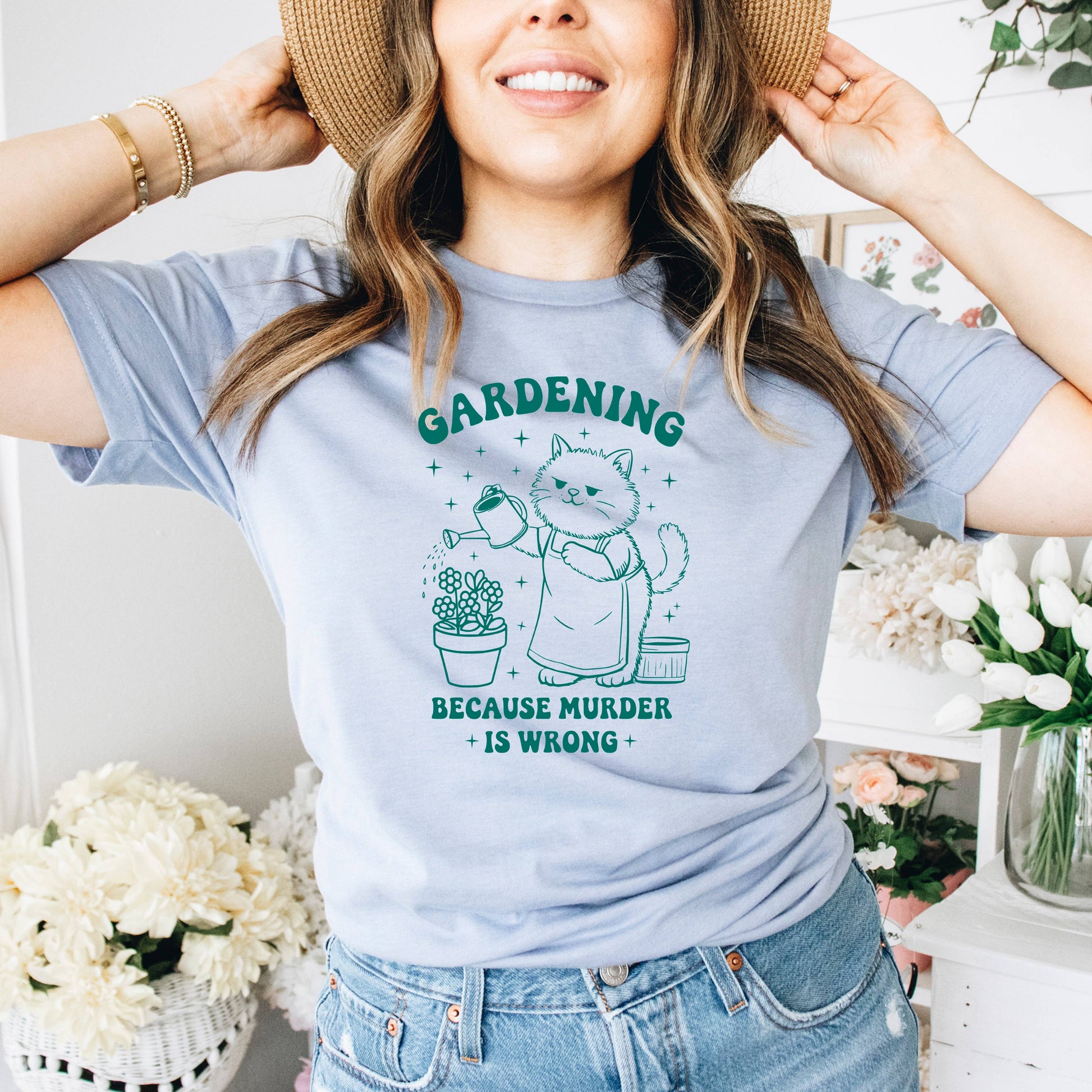 Gardening Graphic Tee for Garden Centers, Floral Plant Shops Joyful Moose
