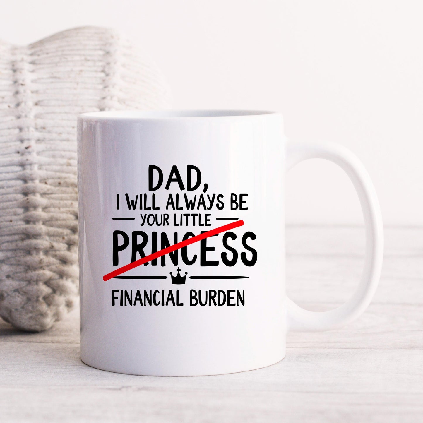 Funny Dad Coffee Mug - Sarcastic Humor Gift From Daughter | Financial Burden Joke Cup Joyful Moose