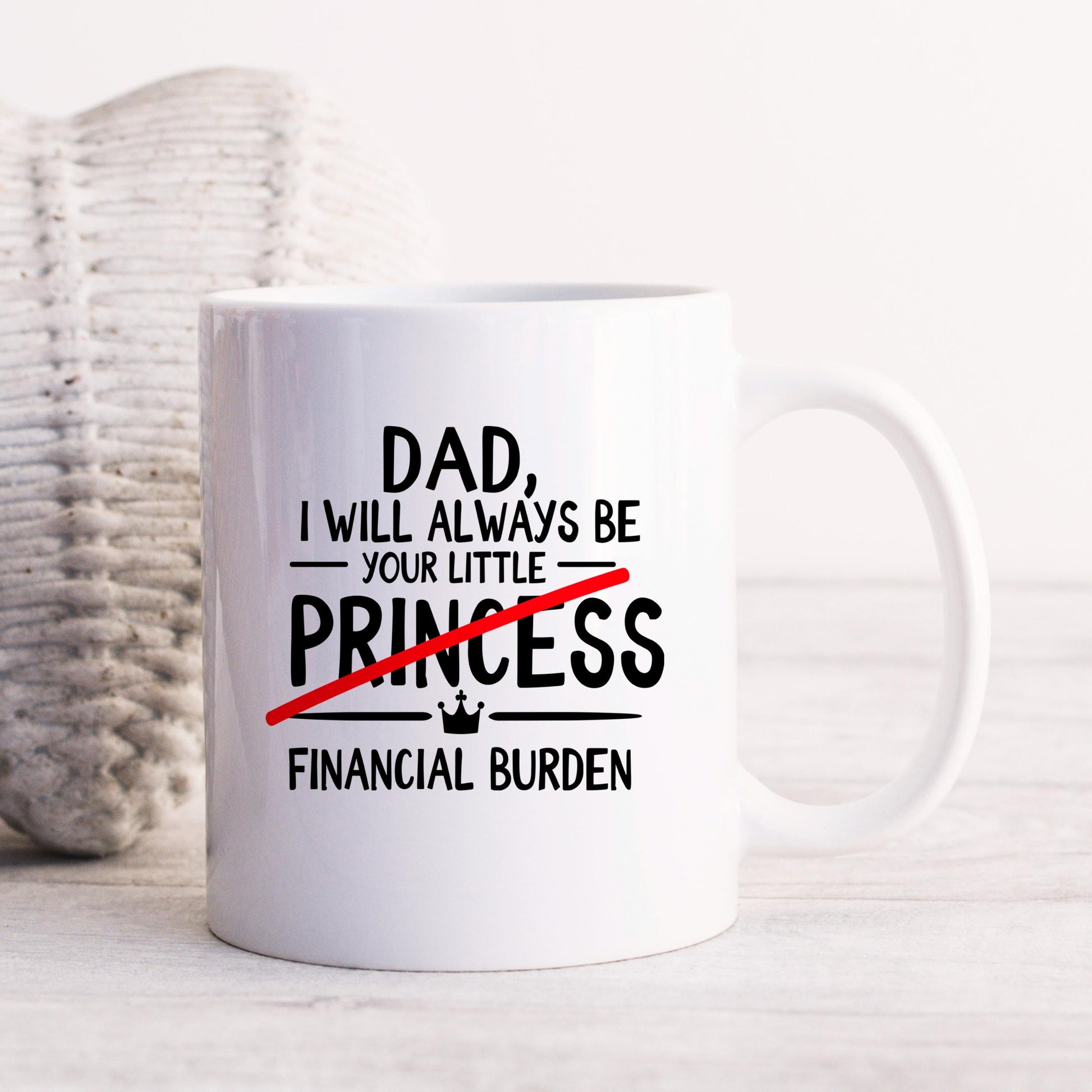 Funny Dad Coffee Mug - Sarcastic Humor Gift From Daughter | Financial Burden Joke Cup Joyful Moose