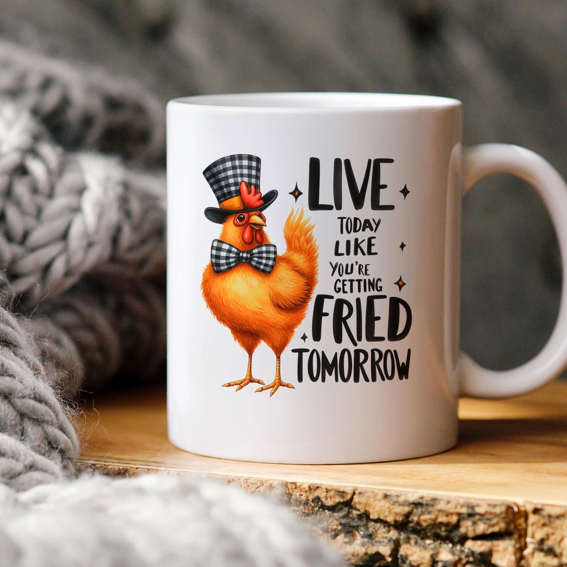 Funny Chicken Mug - Ceramic Coffee Cup With Playful Chicken Design & Humor Joyful Moose