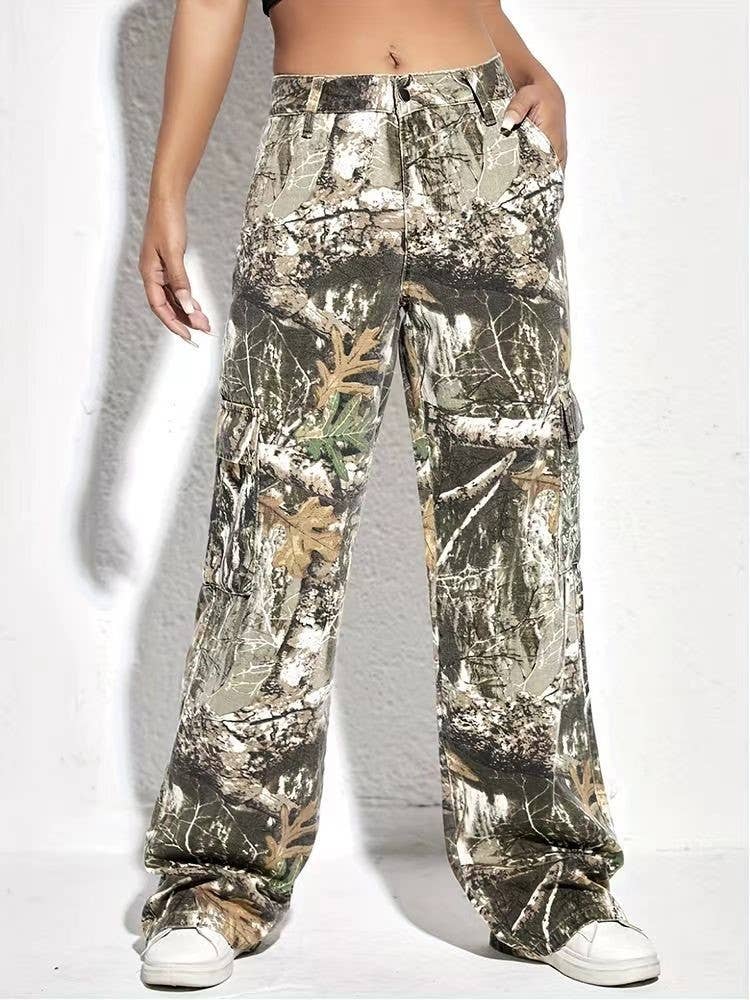 Camouflage Mid Rise Pants Wild Cactus Boutique