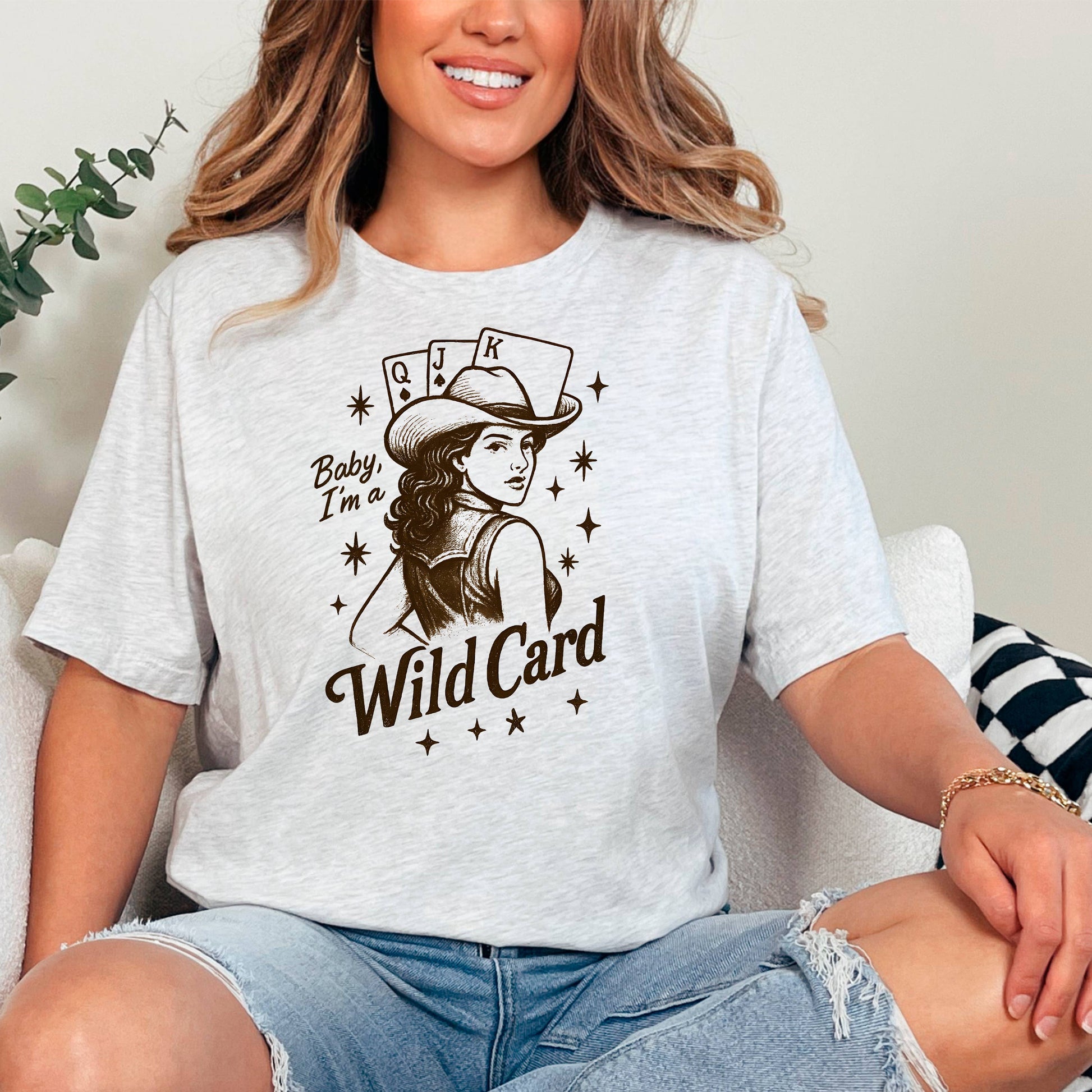 Baby, I'm a Wild Card Graphic Tee | Retro Western Cowgirl Joyful Moose