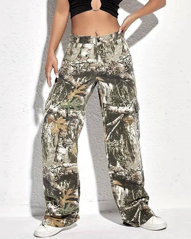 Camouflage Mid Rise Pants Wild Cactus Boutique