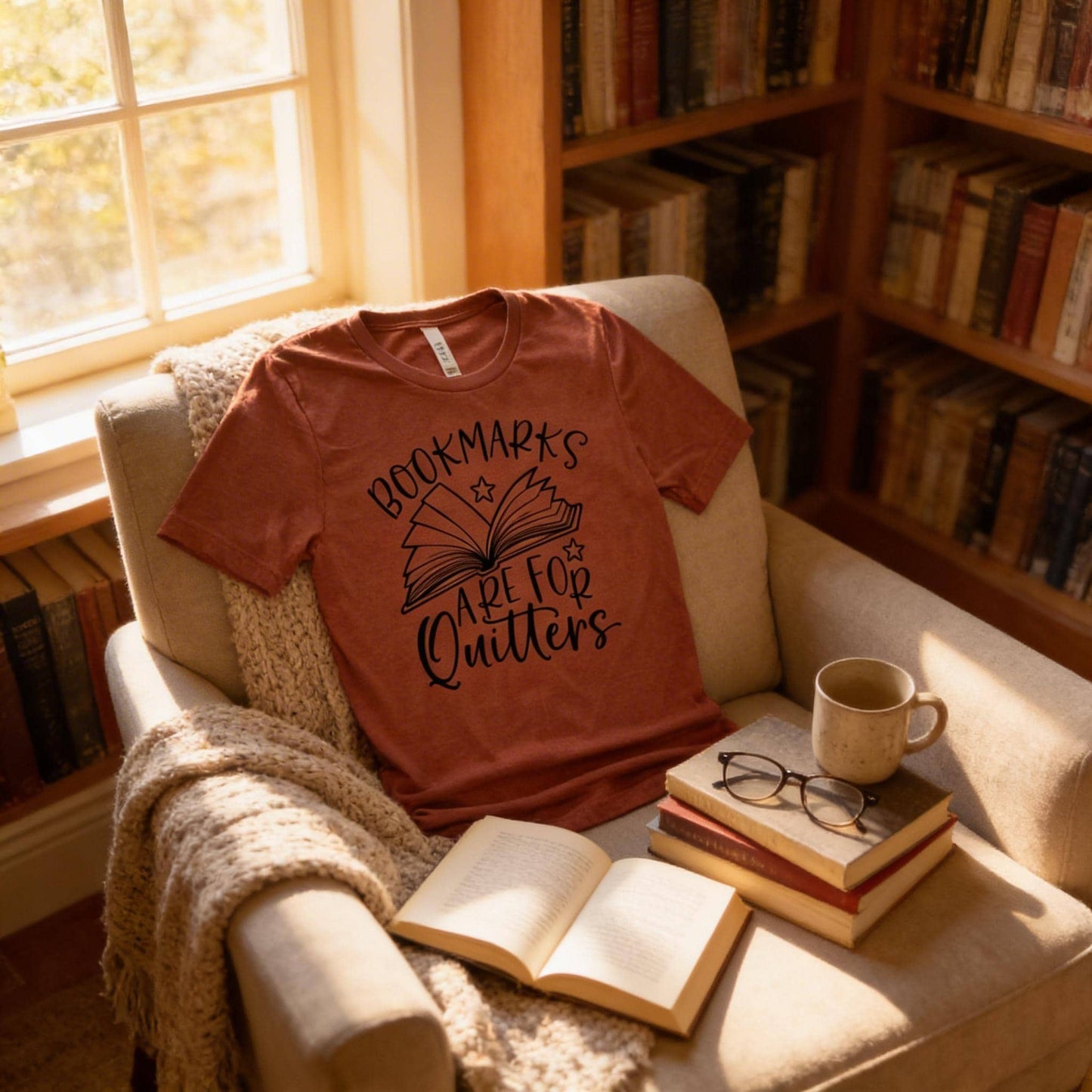 Book Lover Shirt | Funny Book | Unisex Super Soft Premium Graphic T-Shirt | Librarian Shirt | Reading Teacher Gift | Bookmarks Joyful Moose