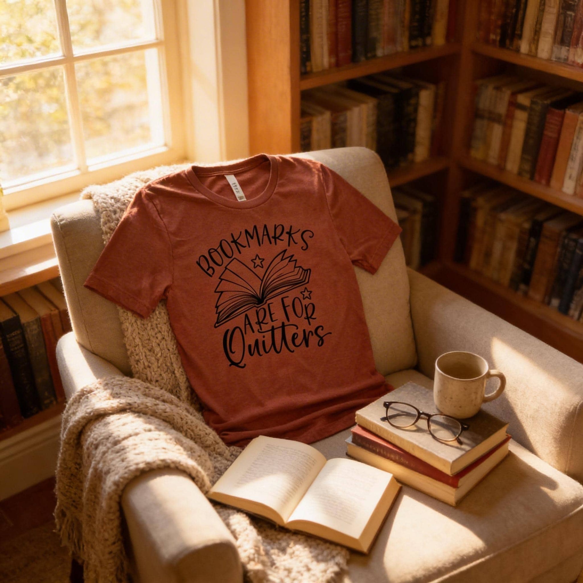 Book Lover Shirt | Funny Book | Unisex Super Soft Premium Graphic T-Shirt | Librarian Shirt | Reading Teacher Gift | Bookmarks Joyful Moose