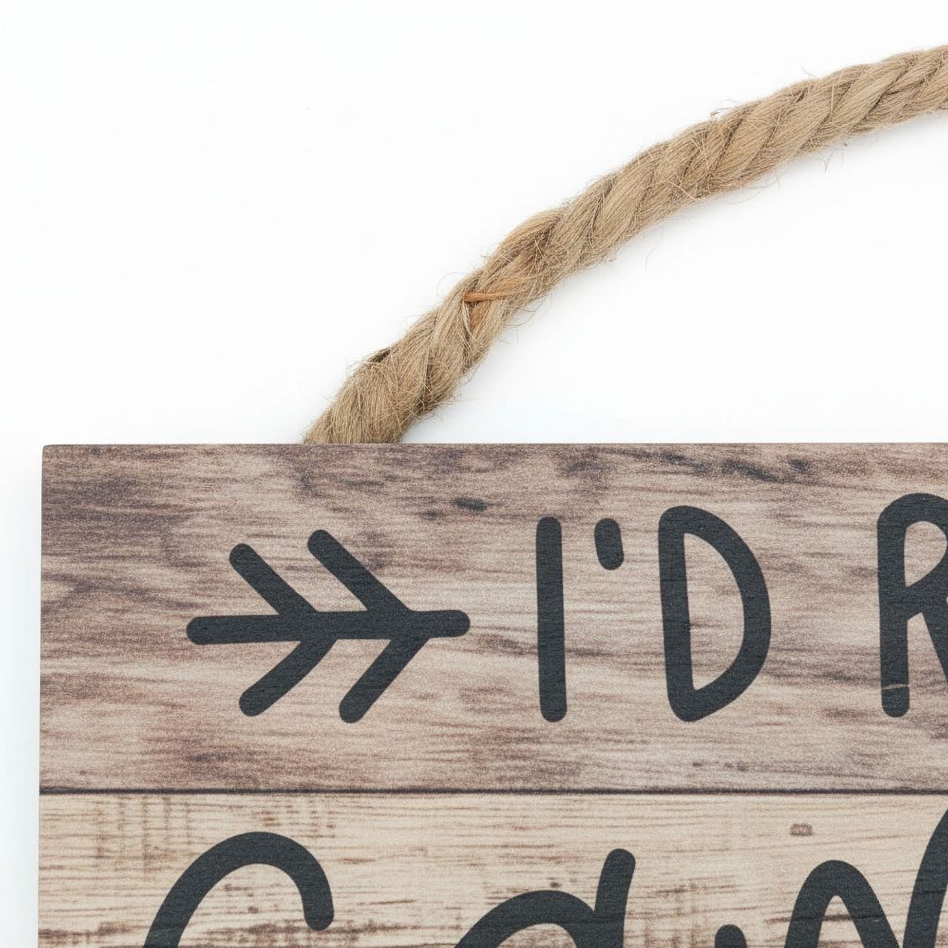 Rustic Camping Sign - I'd Rather Be Camping Wall Art | Wooden Cabin Decor Joyful Moose