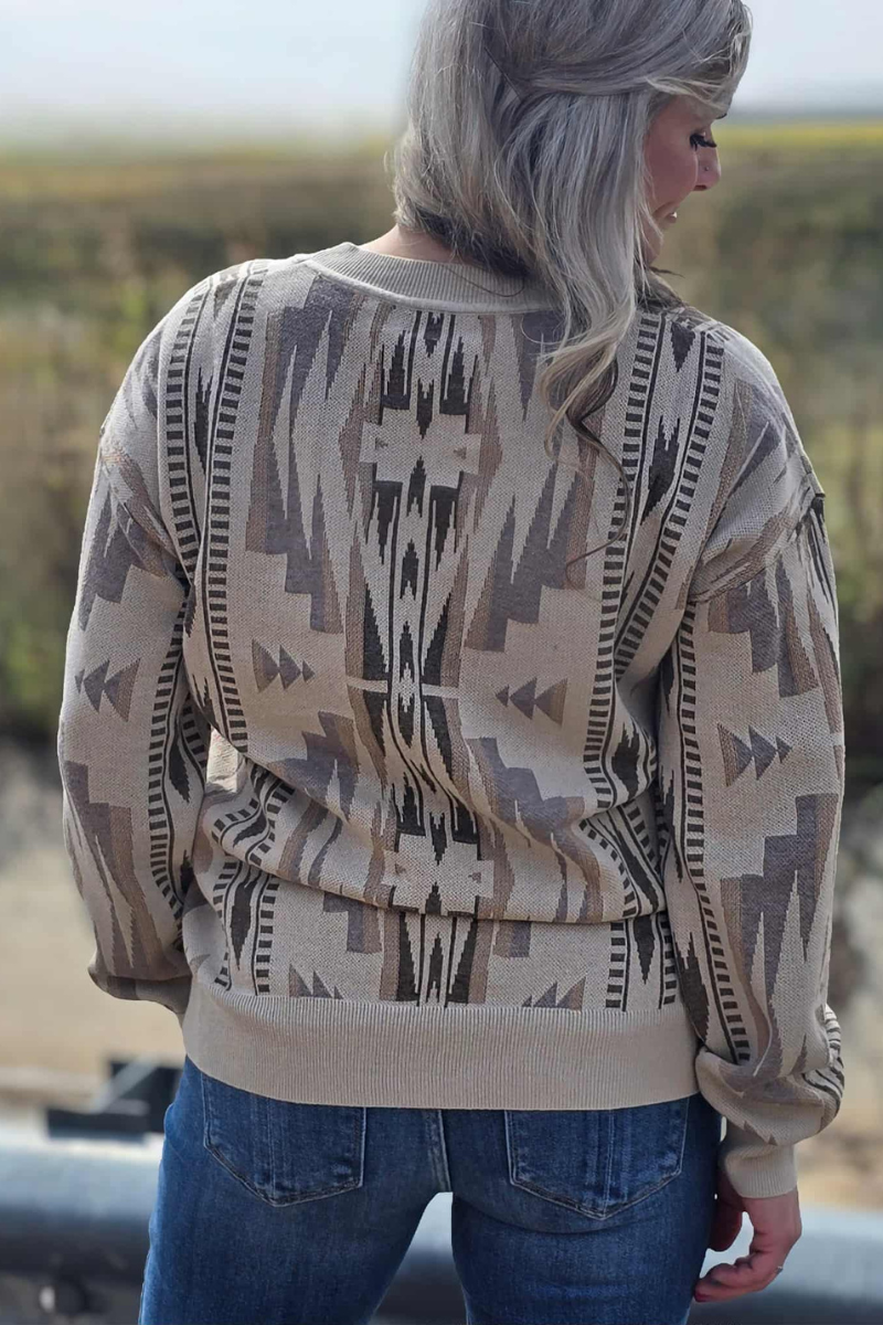 Wyoming Aztec Sweater Wild Cactus Boutique