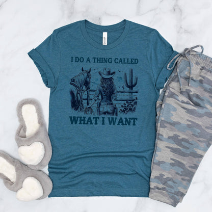 Horse Graphic Tee For Women, Graphic Tees Western Cowgirl Joyful Moose