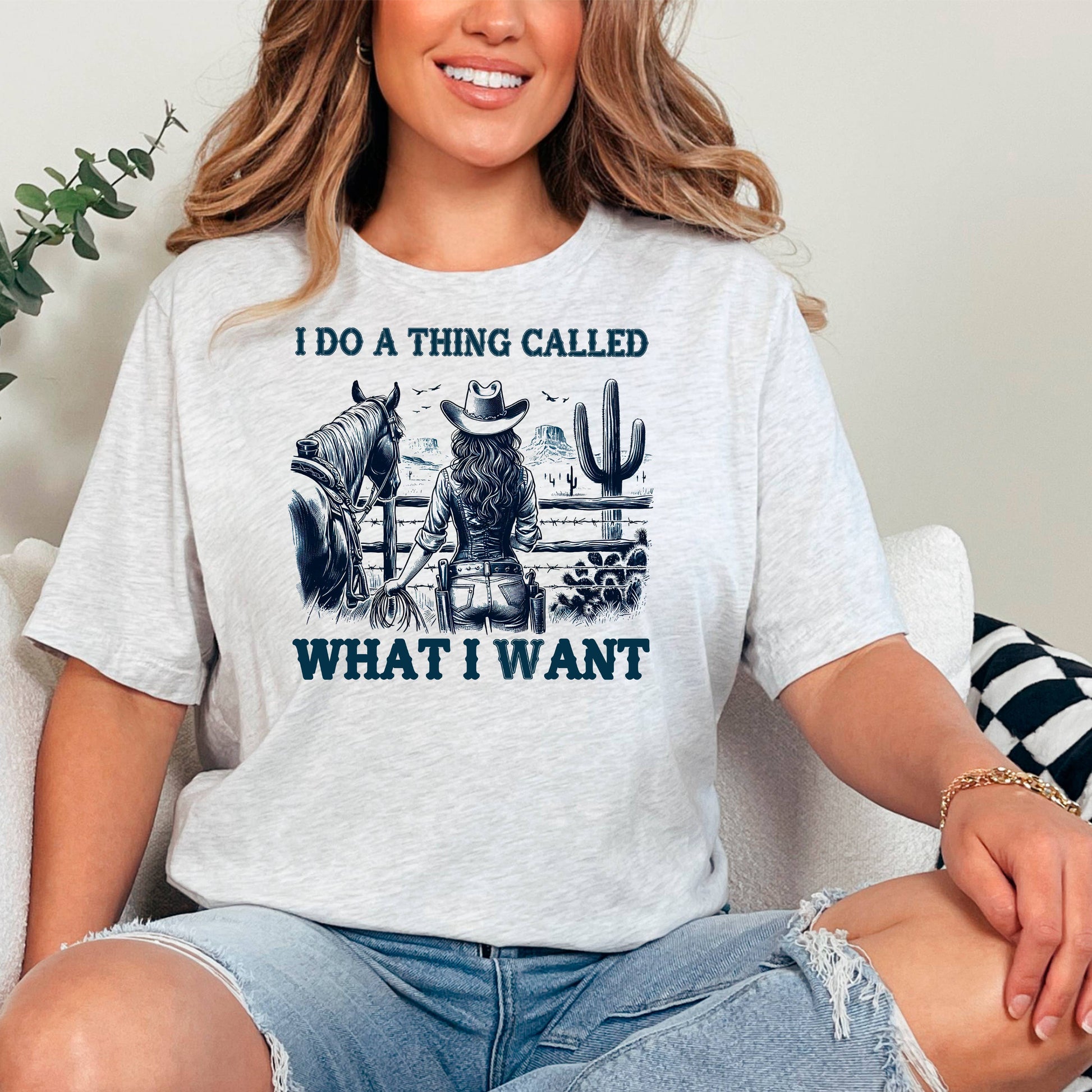 Horse Graphic Tee For Women, Graphic Tees Western Cowgirl Joyful Moose