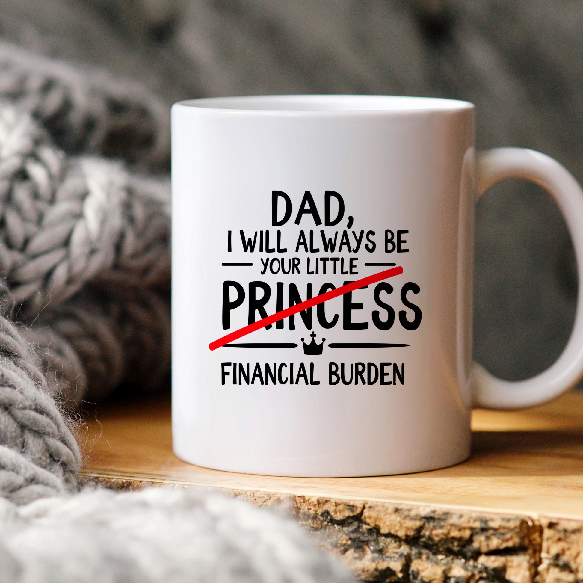 Funny Dad Coffee Mug - Sarcastic Humor Gift From Daughter | Financial Burden Joke Cup Joyful Moose