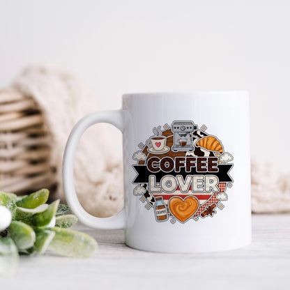 Coffee Lover Mug - Espresso Machine Ceramic Coffee Cup Gift for Latte Lovers Joyful Moose