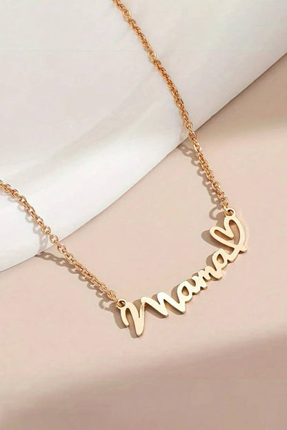 Mama Heart Pendant Chain Necklace Thread & Co. Boutique, LLC