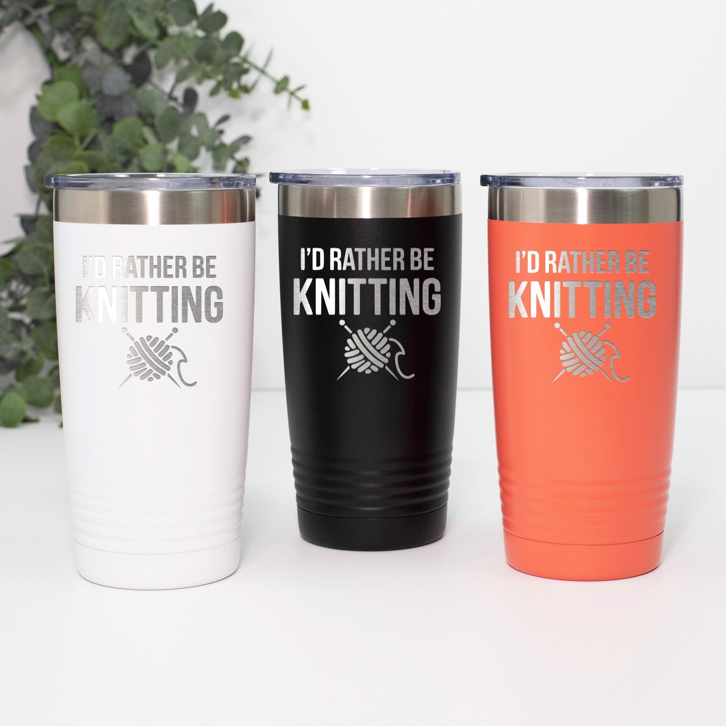 Knitting Tumbler | Stainless Steel Cup With Double Wall Insulation - Yarn Lover Gift Joyful Moose