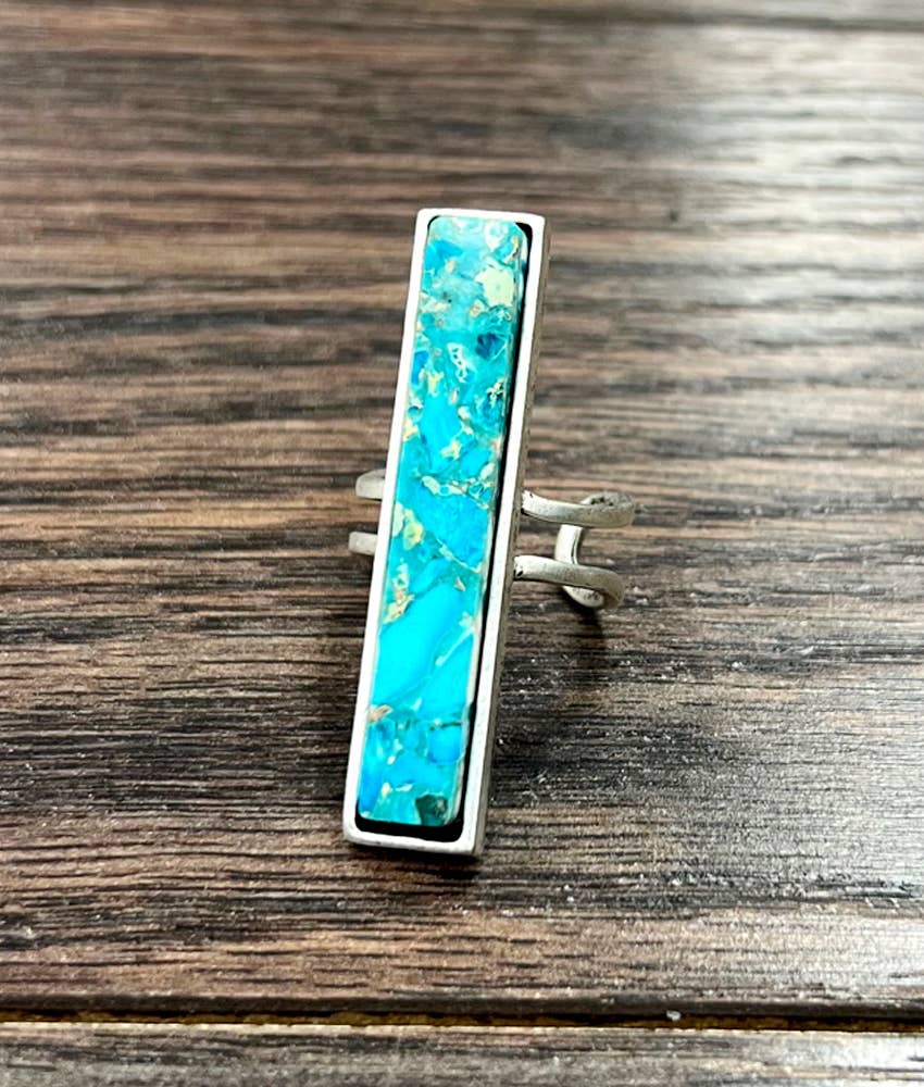 Bar Gemstone Adjustable Ring Wild Cactus Boutique
