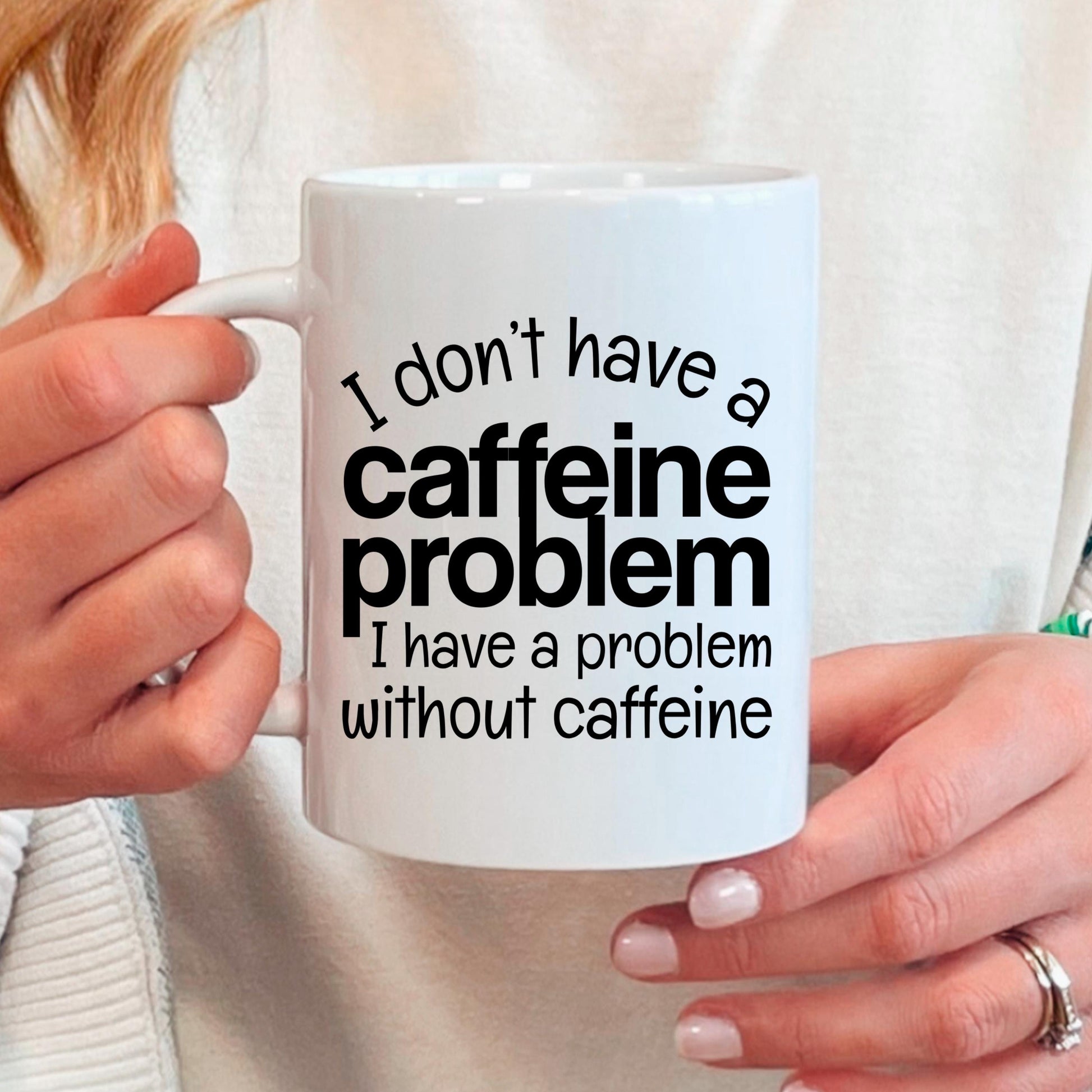 Funny Caffeine Mug - Sarcastic Coffee Cup | Coffee Lover Gift, Dishwasher Safe Joyful Moose