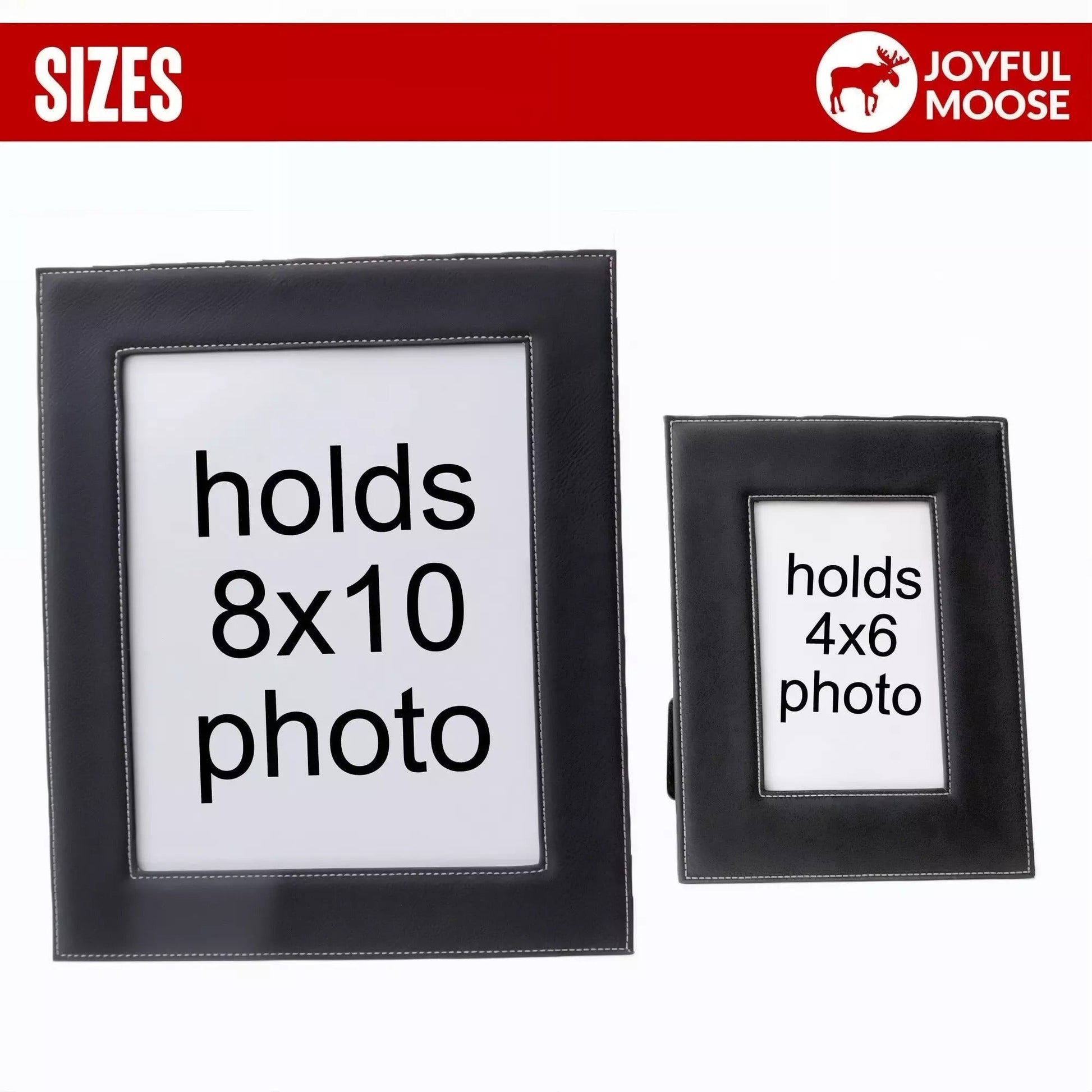 Leather Photo Frame – Elegant Faux Leather Frame For Birthday Gift Her Joyful Moose