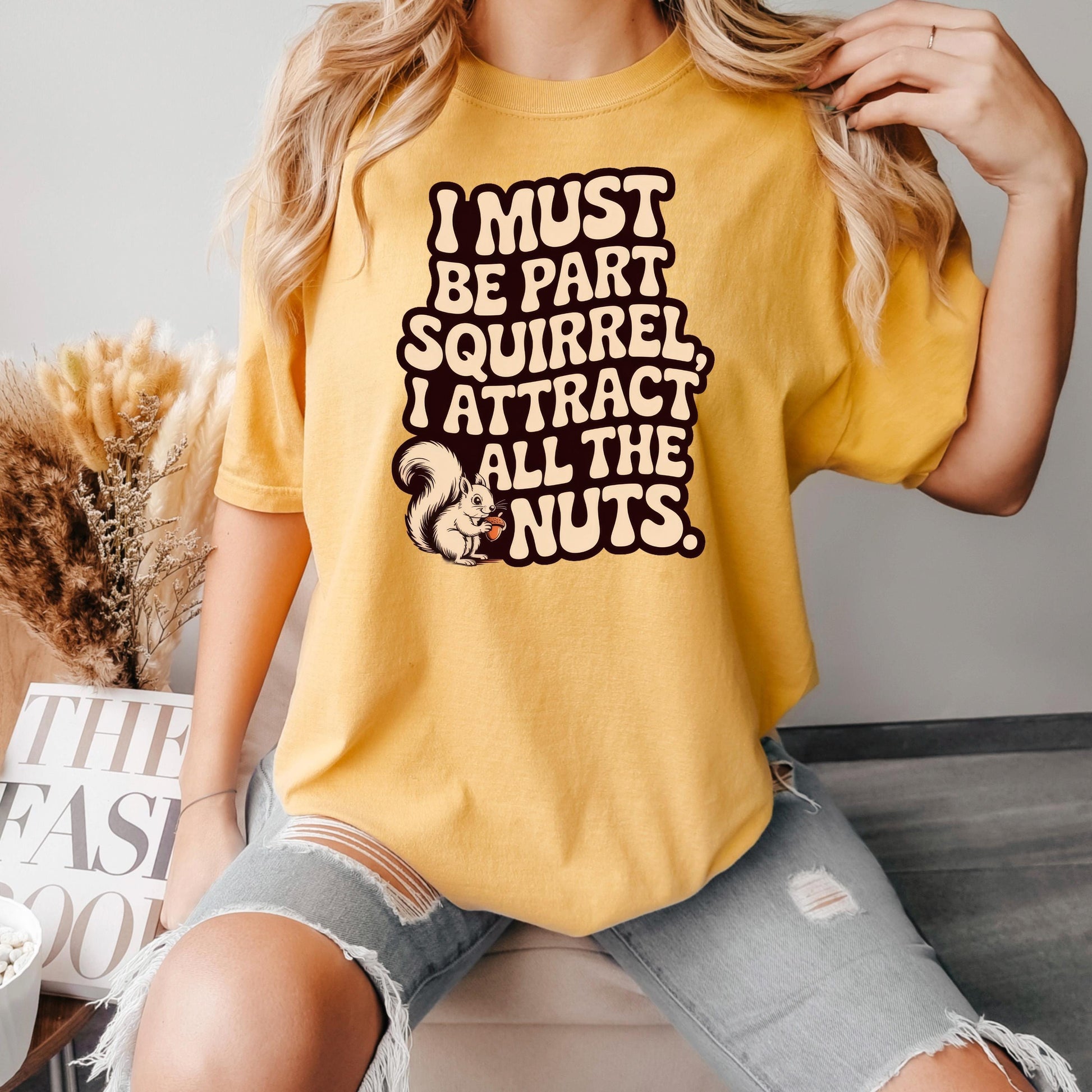 Comfort Colors Tee - Funny Squirrel Shirt With Cute Illustration | Relaxed Fit Casual Women T-Shirt Joyful Moose