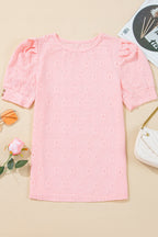 Scarlet Flower Textured Short Sleeve Top Thread & Co. Boutique, LLC