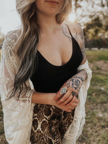 Whimsy + Lace Kimono - Natural Wild Cactus Boutique