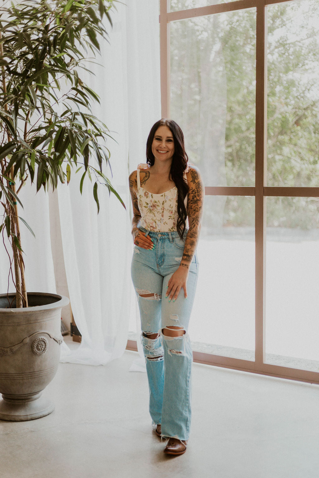 Isabella's Floral Corset Crop Top Wild Cactus Boutique