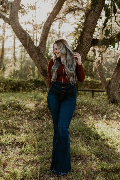 Kara's Button Retro Bell Bottoms Wild Cactus Boutique