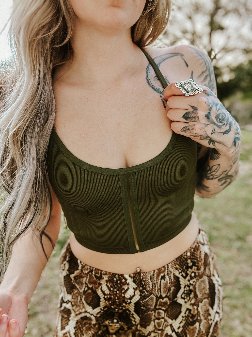 Sweet + Seamless Bralette - Olive Wild Cactus Boutique