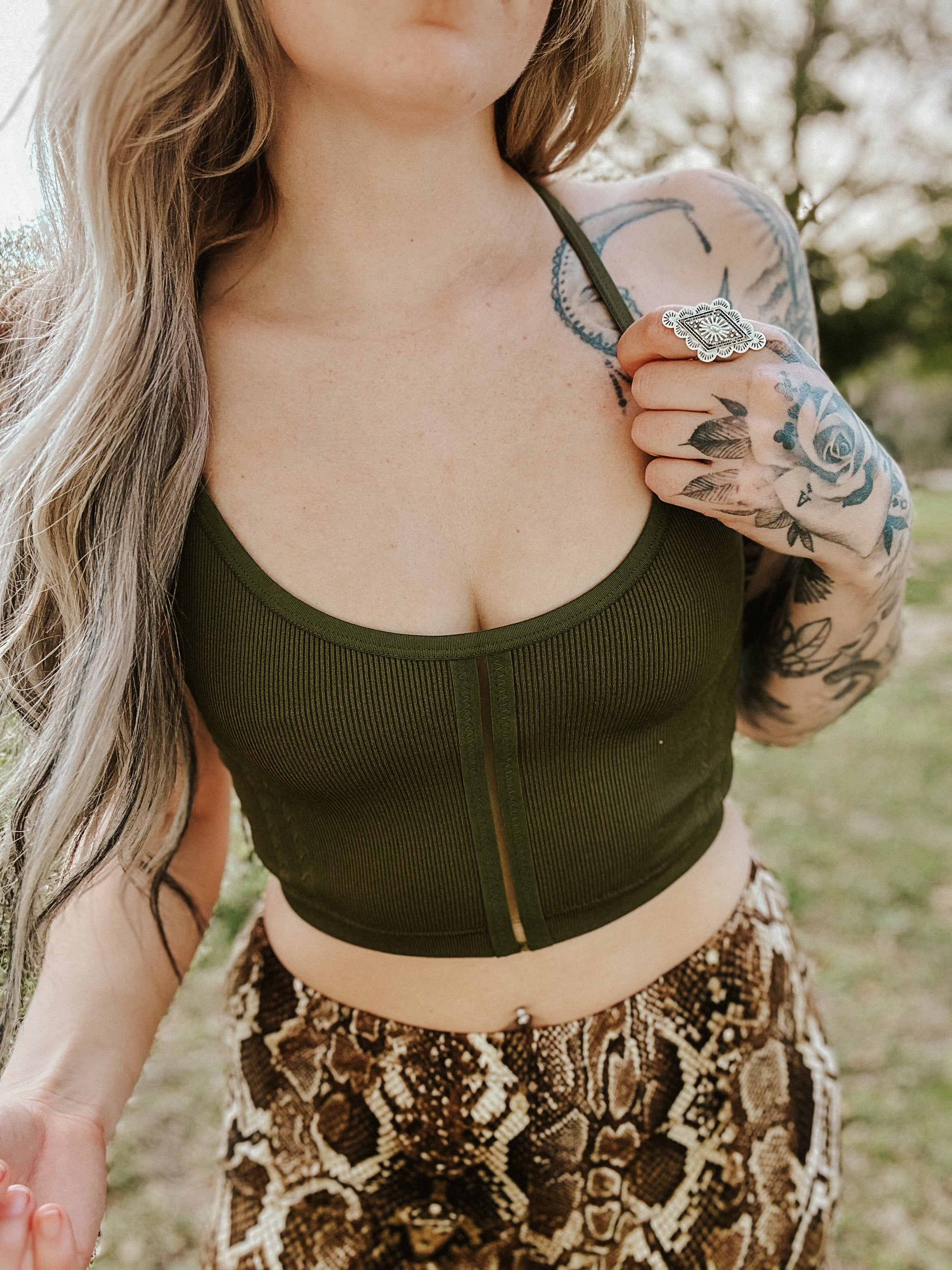 Sweet + Seamless Bralette - Olive Wild Cactus Boutique