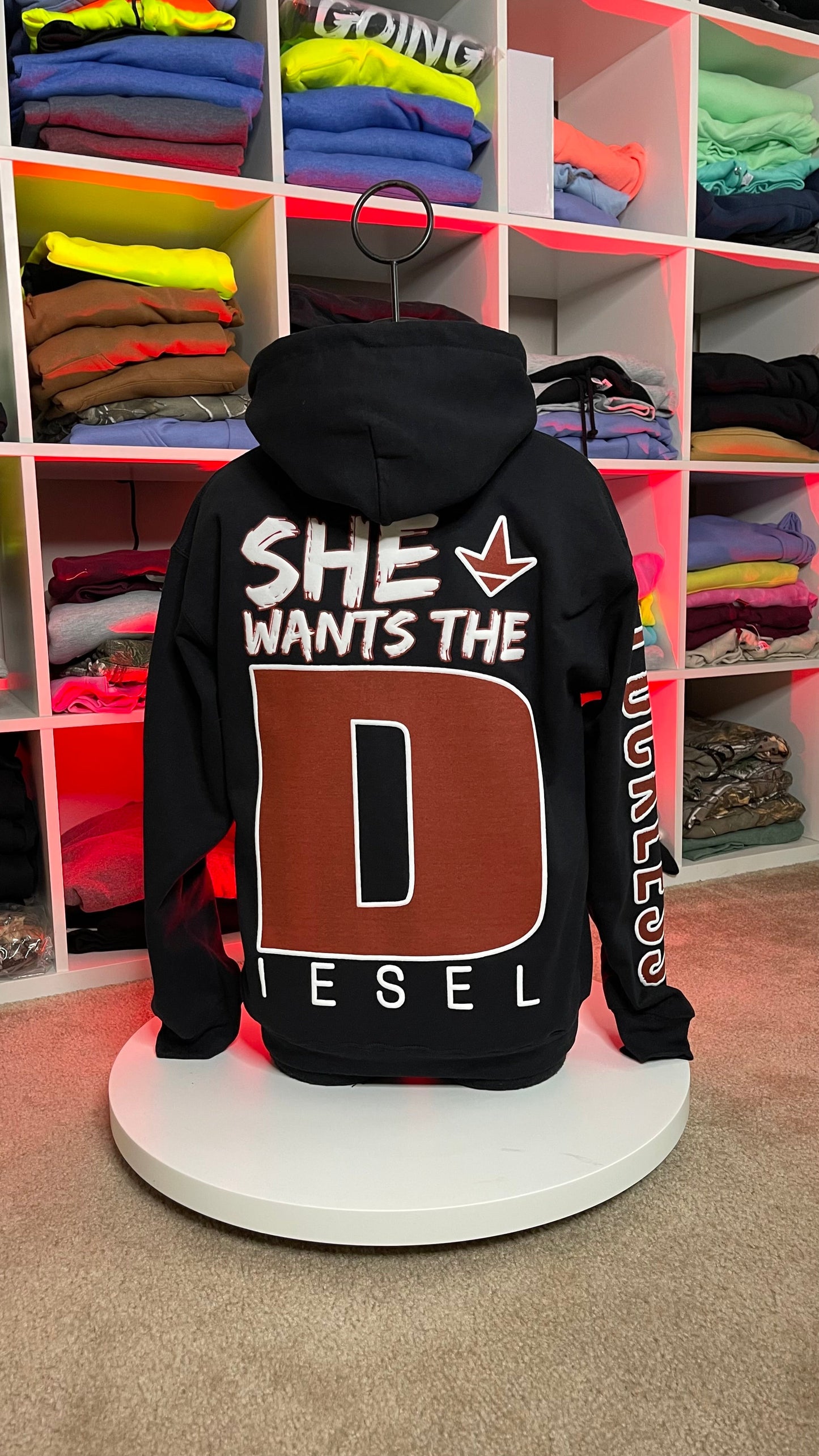 She Wants the Diesel | Funny Men's and Women's Black Country Hoodie Luckless Outfitters