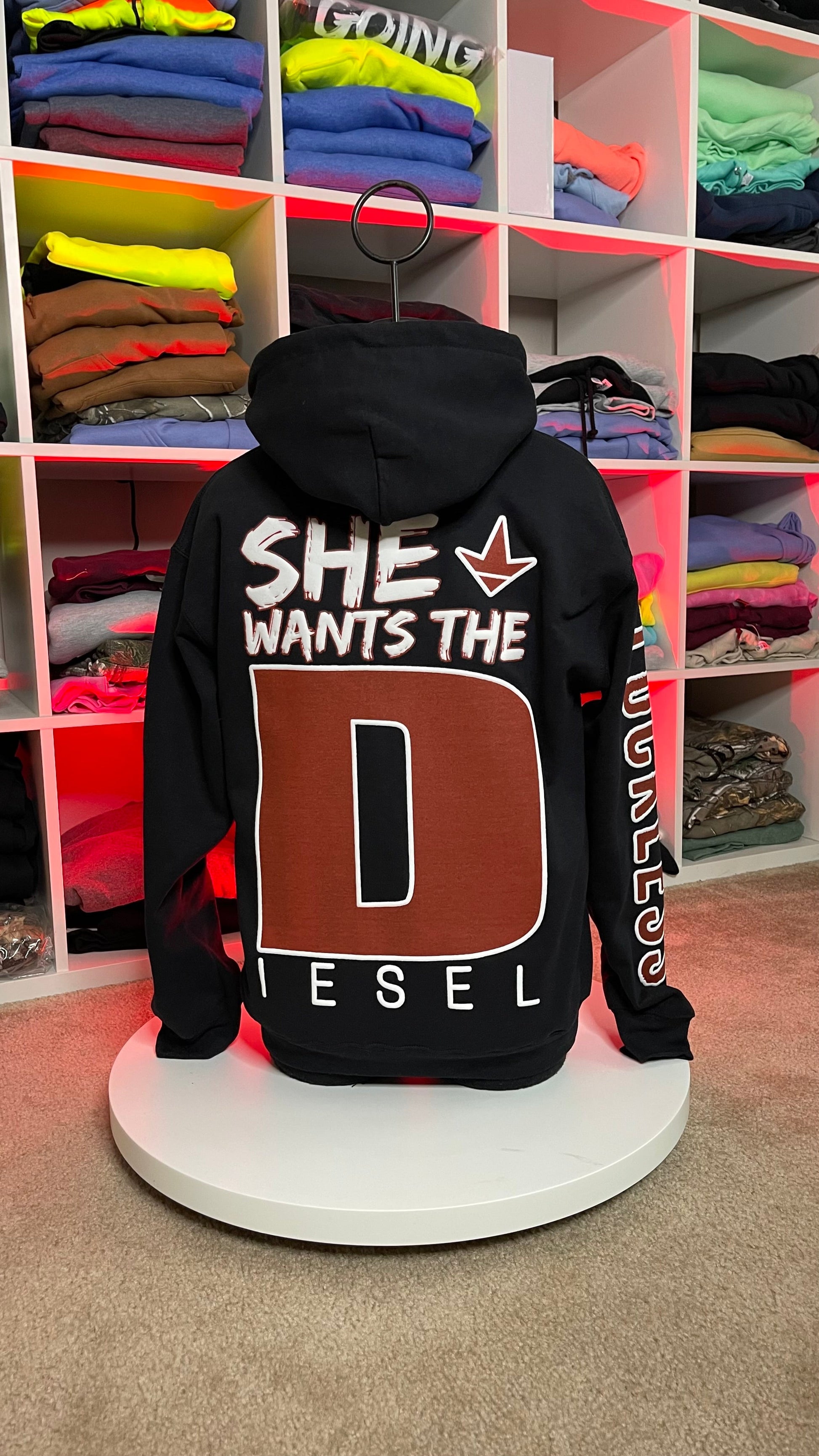 She Wants the Diesel | Funny Men's and Women's Black Country Hoodie Luckless Outfitters