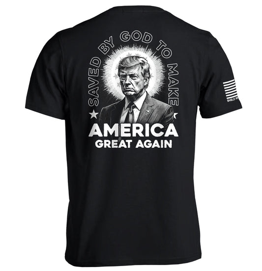 Saved By God to Make America Great Again Shield Republic