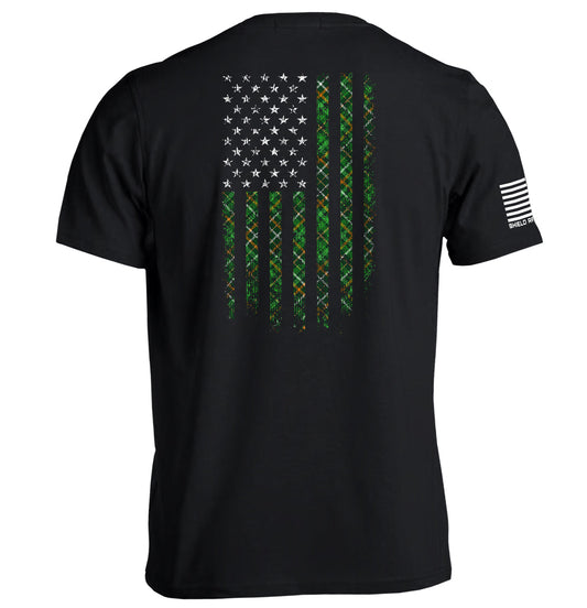 Irish Plaid American Flag Shield Republic
